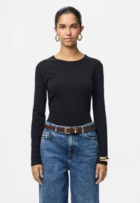 Pieces PCAMELIA 2 PACK - Μπλούζα με μακριά μανίκια - black/bright white