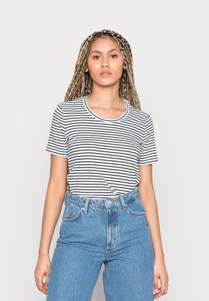 SHORT SLEEVE FINE DYE STRIPE - Print T-shirt - multi/inky night