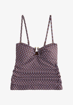 Next, REGULAR FIT - BANDEAU TANKINI TOP . - Bikini felső - chocolate brown geometric