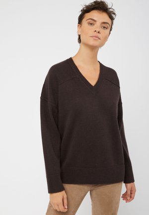 V-NECK IN 4-THREAD - Trui - marron cafe