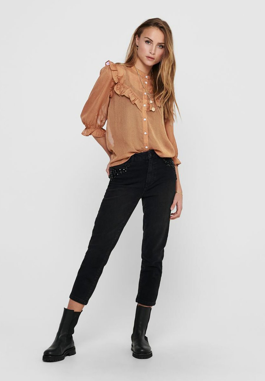 JDY JACQUELINE DE YONG - Button-down blouse - argan oil/brown - Zalando.de