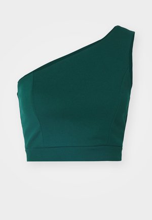 WAL G., MELODY ONE SHOULDER CROP  - Top - forest green