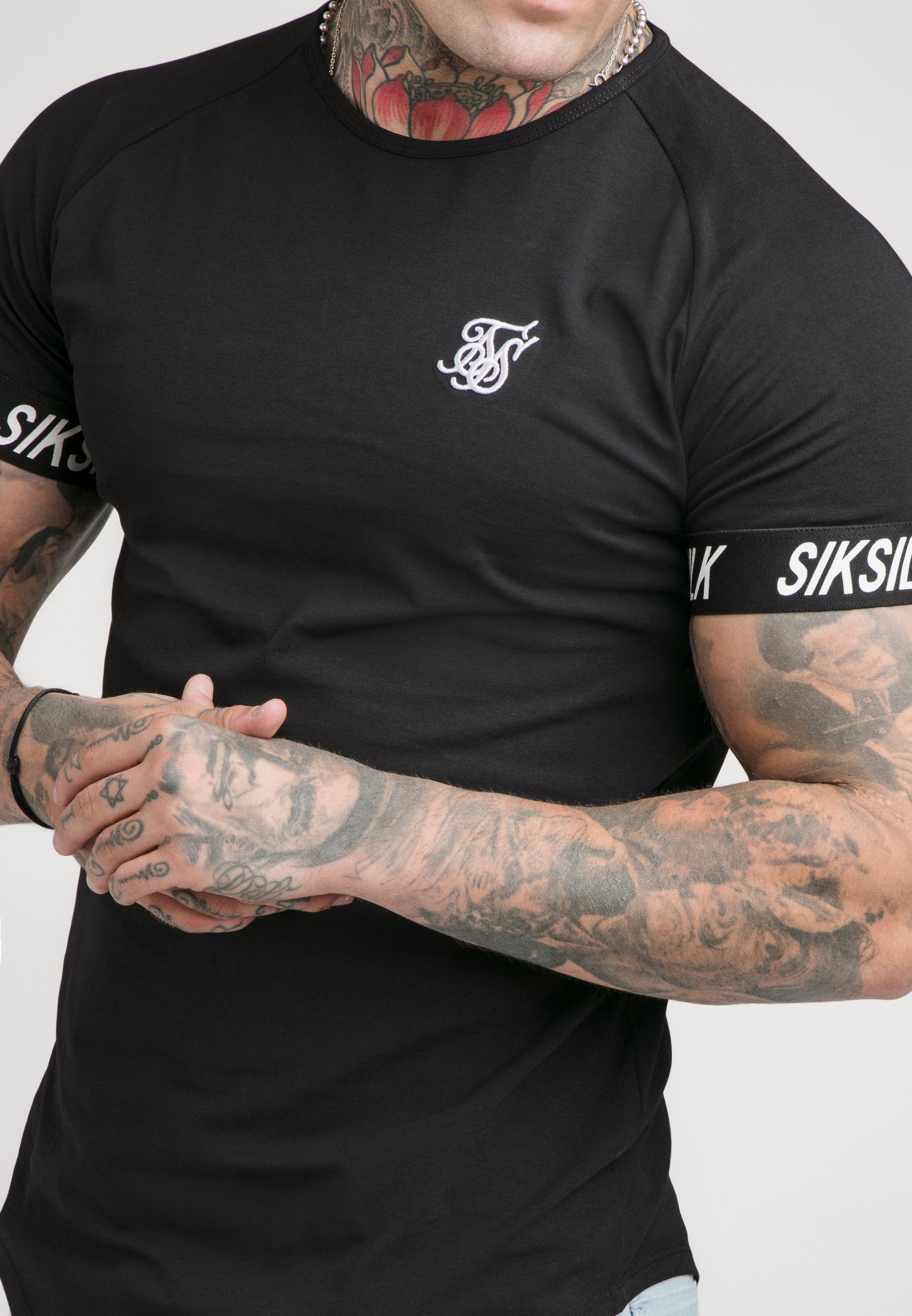 Herrer RAGLAN TECH TAPE TEE - T-shirts basic - black Herrer RAGLAN TECH TAPE TEE - T-shirts basic - black