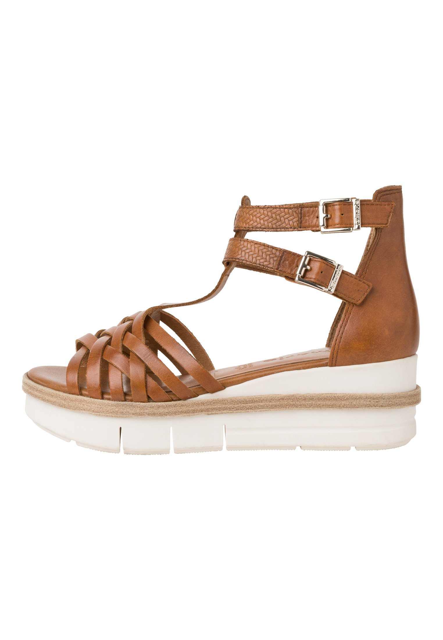 Tamaris Sandalen met sleehak - cognac/bruin - Zalando.nl