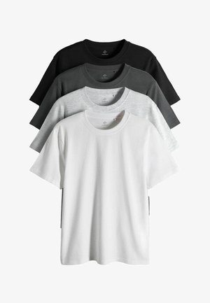 Next, LIGHTWEIGHT SHORT SLEEVE T-SHIRTS 4 PACK - T-shirts basic - grey white