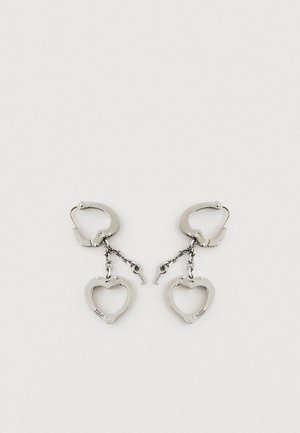 HEART HANDCUFF EARRINGS - Pendientes - light antique silver-coloured