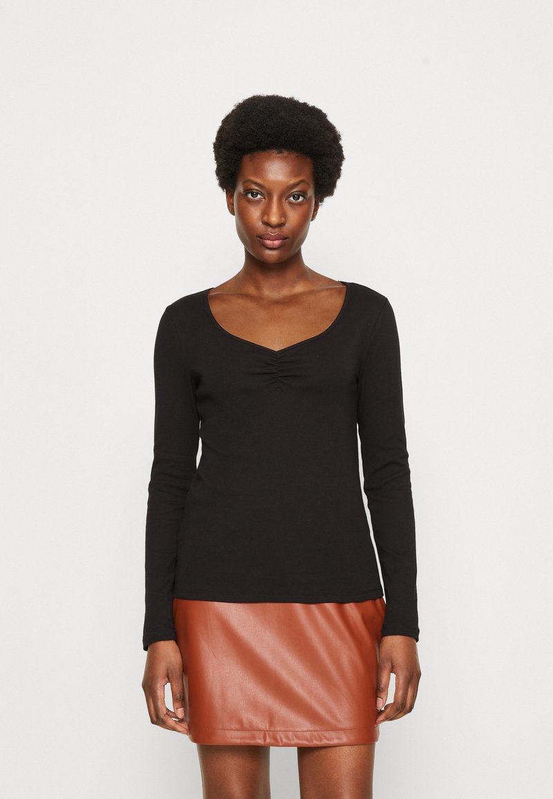 GAP OPEN ROUCHED Long sleeved top true black/black Zalando.de