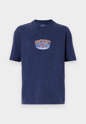 Hollister Co. BOXY DESTINATIONS  - Print T-shirt - dark blue