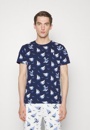 CUSTOM SLIM FIT POLO BEAR JERSEY T-SHIRT - T-shirt med print - skipper bearwaiian cruise navy