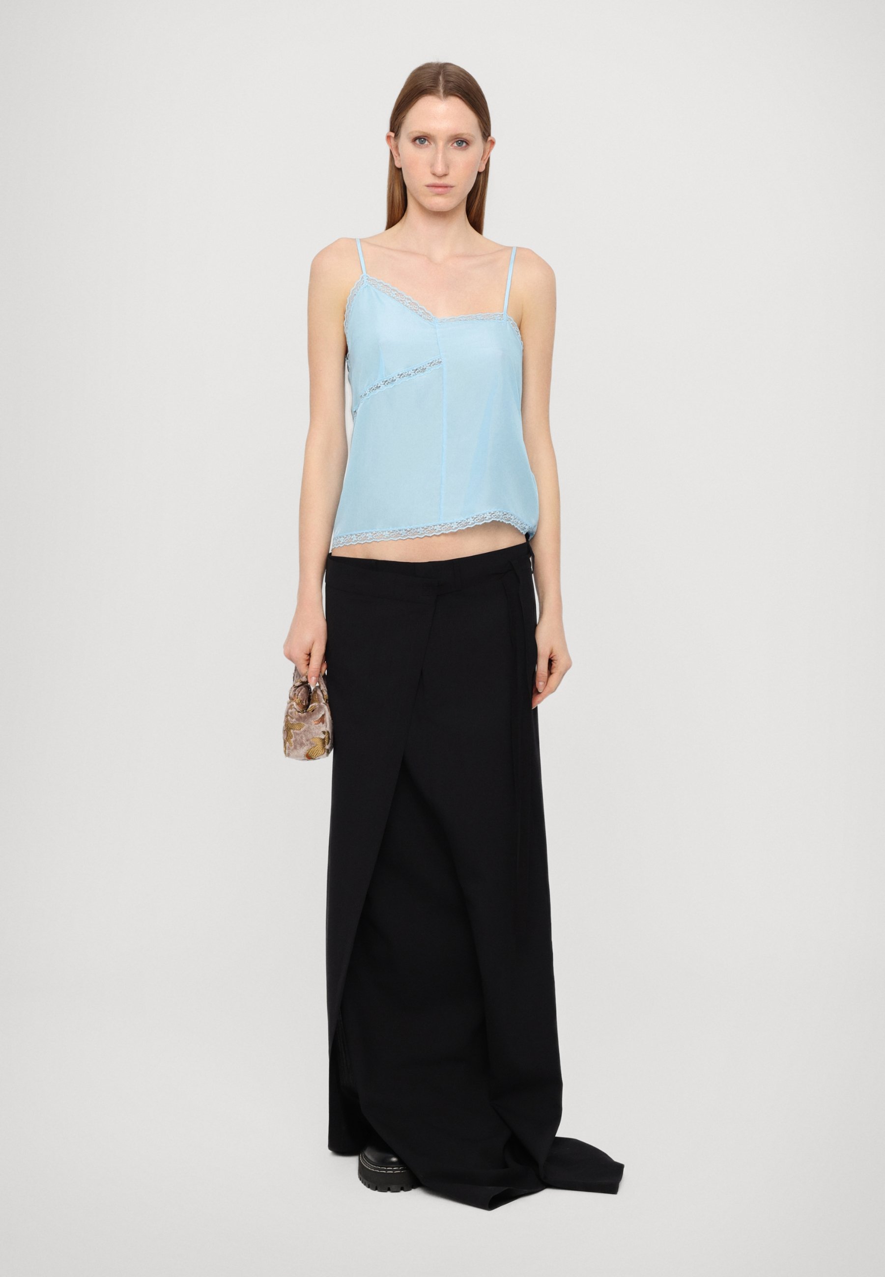 ^*様 MM6 Black Paneled Midi Skirt MM6 MAISON MARGIELA | Tailored Midi Skirt | Women | Lane