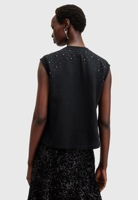 AllSaints LENNON TASSEL TANK - T-shirts med print - washed black