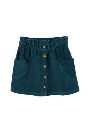 Vertbaudet, VERTBAUDET CORDUROY SKIRT WITH HEART POCKETS FOR GIRLS - A-Linien-Rock - peacock blue