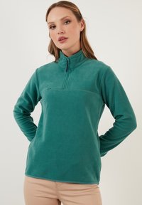 LELA HIGH COLLAR - Pulover iz flisa - light green
