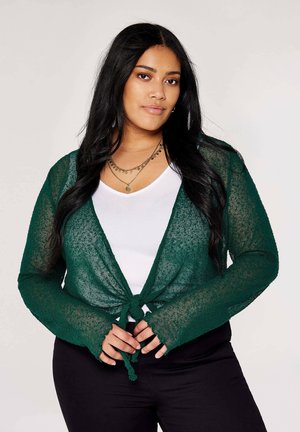 Apricot CURVE POPCORN SHRUG - Strickjacke - green