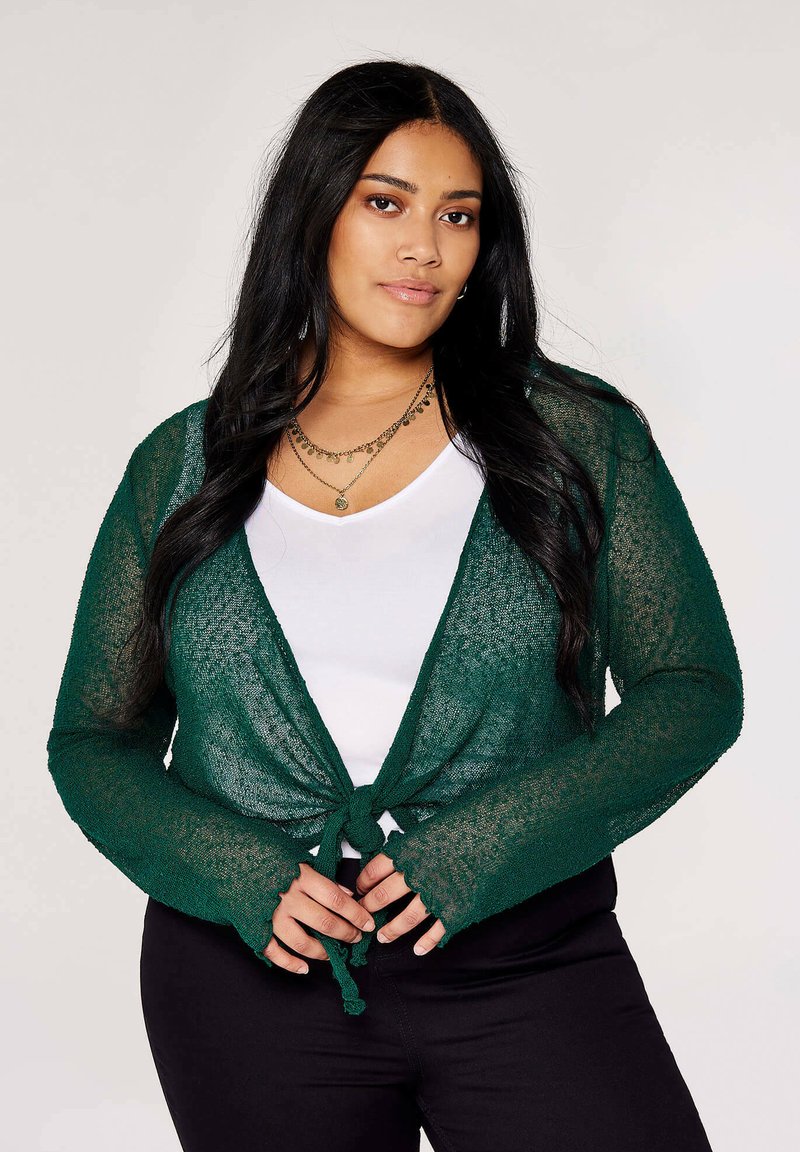 Apricot CURVE POPCORN SHRUG Strickjacke green/grün Zalando.de