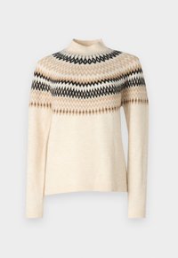 ONLY ONLAMELIA HIGH NECK  - Maglione - birch/toasted coco/black/humus/frosted almond