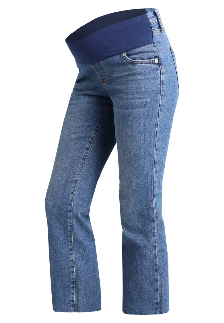 Topshop Maternity Jeansy Dzwony niebieski denim