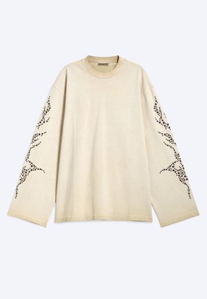 Weekday, OVERSIZED PRINTED LONG SLEEVE - Maglietta a manica lunga - beige