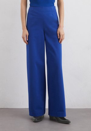 Marc O'Polo WIDE FITTED AT WAIST WITH DARTS - Trousers - shiny blue
