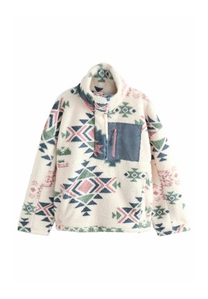Next BORG - Fleece trui - cream pink blue print