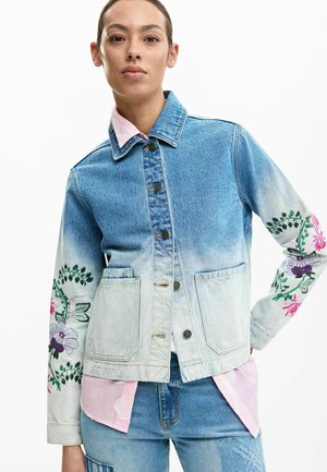 FLORAL - Giacca di jeans - blue