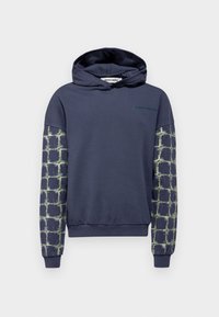 GRID HOODIE - Kapucnis pulóver - navy shibori grid