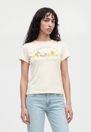 RE/DONE, CLASSIC TEE POOH FRIEND - Тениска с щампа - vintage white