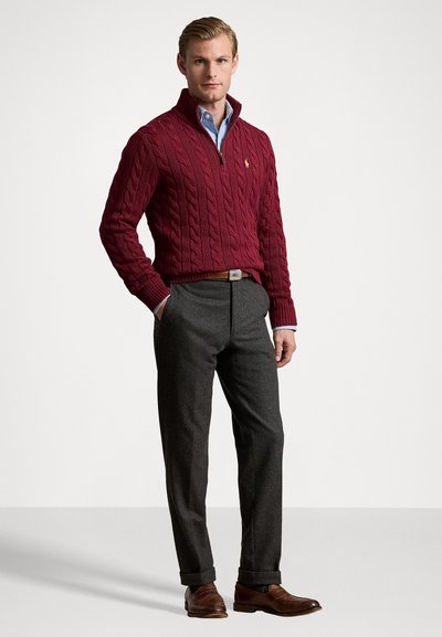 Polo Ralph Lauren CABLE-KNIT COTTON QUARTER-ZIP JUMPER - Džemperis - red carpet