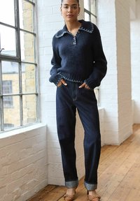 Next WITH STITCH COLLAR DETAIL - Pikkade varrukatega topp - blue navy