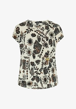 Yours Clothing, PLUS SIZE TOP CO-ORDS - T-Shirt print - off white