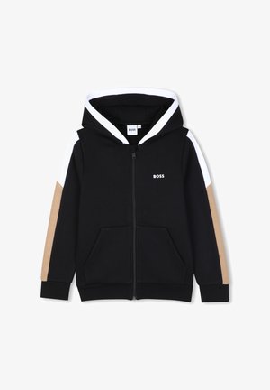 BOSS Kidswear, HOODED CARDIGAN KIDS TEENS - Sudadera con cremallera - black