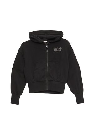 BOXY FIT EN GLINSTEREND BORDUURSEL - Sweatjacke - schwarz