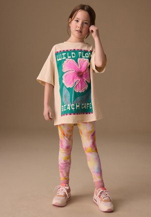 Next, REGULAR FIT - T-SHIRT AND LEGGINGS SET  . - Legging (type pantalon) - cream flower graphic