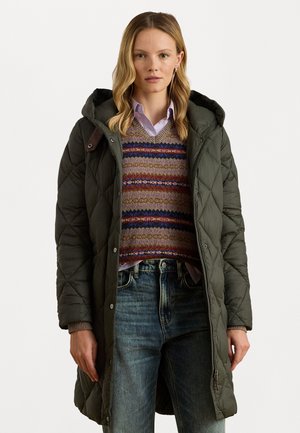 HOODED DIAMOND-QUILTED DOWN COAT - Pūkinė striukė - litchfield loden