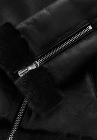 Next REAL AVIATOR REGULAR FIT - Kožená bunda - black