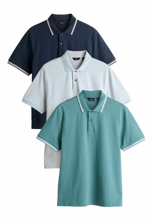 REGULAR FIT - SHORT SLEEVE TIPPED 3 PACK   - Poloshirt - teal navy grey