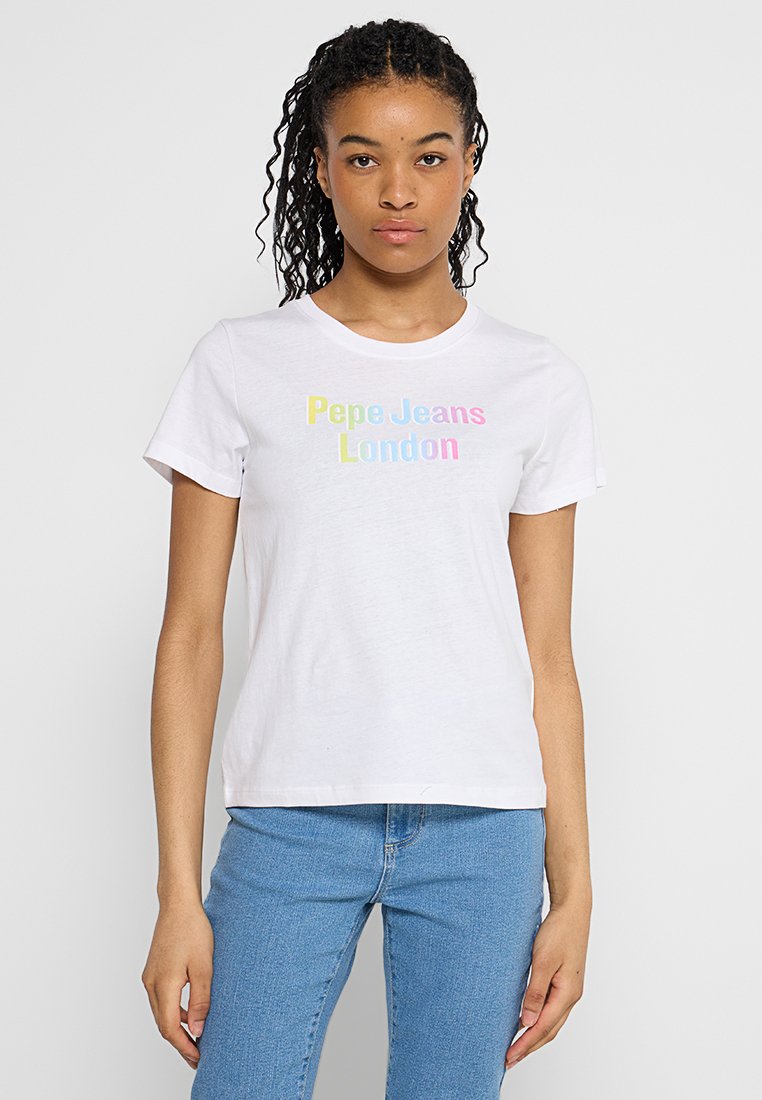 Pepe Jeans T-shirt print wit Pepe Jeans T-shirt print wit