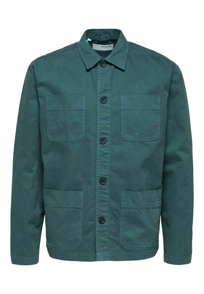Selected Homme SLHLOOSETONY OVERSHIRT - Lehká bunda - darkest spruce