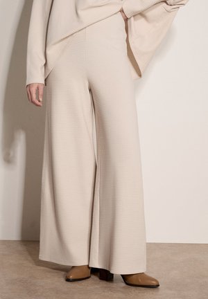 Apricot, WAFFLE JERSEY KNIT WIDE-LEG JOGGERS - Pantalon classique - stone