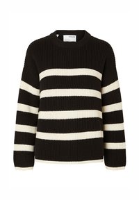 SLFBLOOMIE O NECK  - Jumper - black w snow white