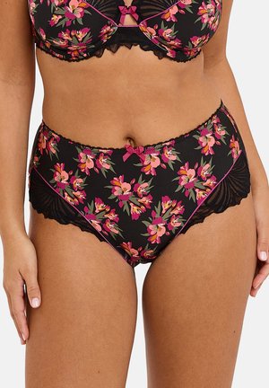 Slip - bouquets noir   rose