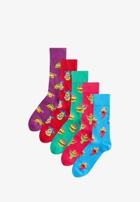 Unselected, bright red blue green fun