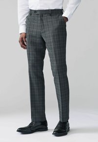 Next REGULAR FIT - TAILORED FIT TRIMMED CHECK  - Oblekové kalhoty - charcoal grey