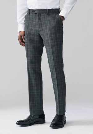 REGULAR FIT - TAILORED FIT TRIMMED CHECK  - Anzughose - charcoal grey
