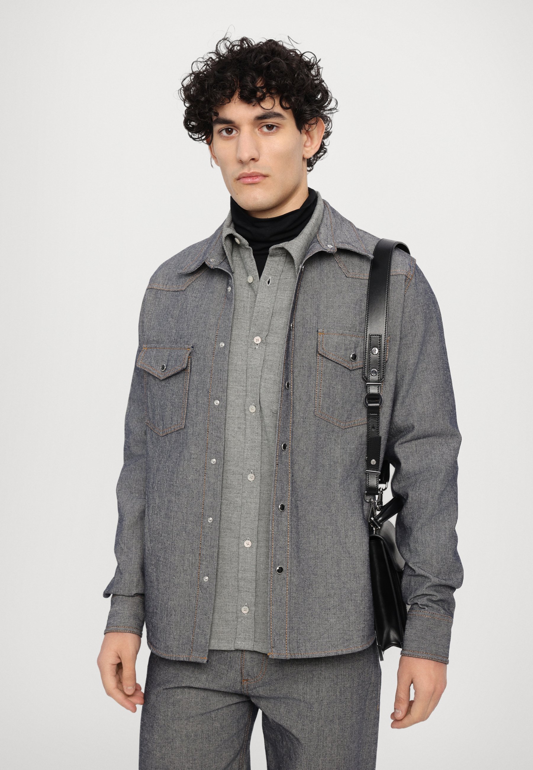MM6 Maison Margiela LONG SLEEVED SHIRT - Shirt - grey/black