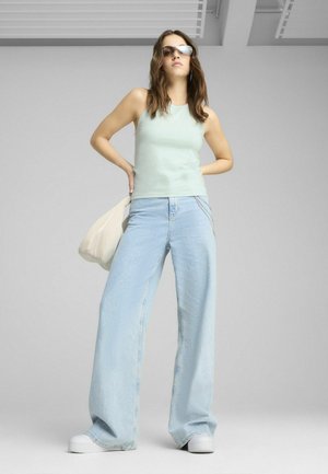 KURZES SLIM FIT  - Linne - peaceful blue