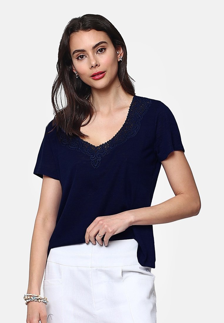 Le Jardin Du Lin T-shirt basic antraciet gemêleerd Le Jardin Du Lin T-shirt basic antraciet gemêleerd