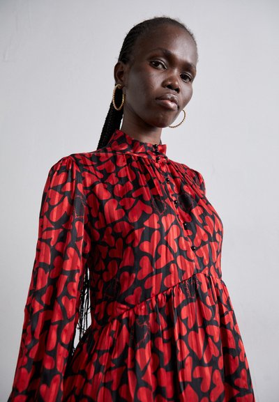 The Kooples ROBE - Vestido camisero - black/red