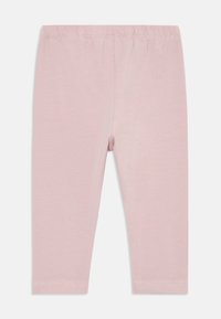 Leggings para toddler en rosa claro con cintura elástica, piernas rectas y costuras sencillas sobre un fondo blanco.