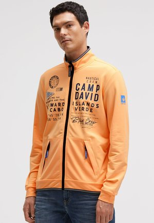 LEICHTE  MIT LABEL PRINTS - Sweatjacke - sunrise neon